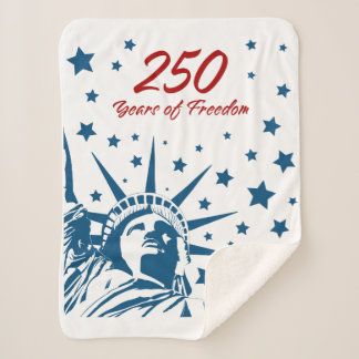 Couverture Sherpa 250 Years of Freedom Happy Birthday USA Patriotic 