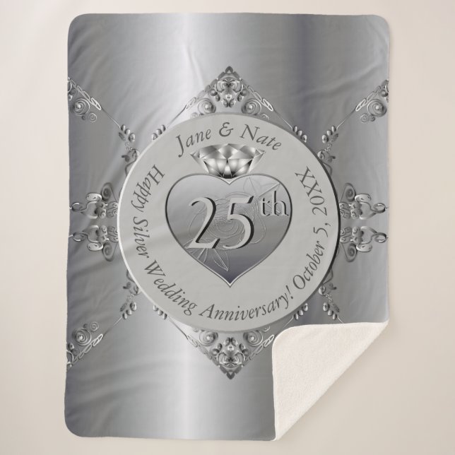 Couverture Sherpa 25e anniversaire du Mariage d'argent Sherpa Blanke (Devant)