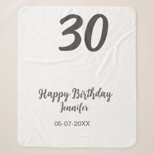 Couverture Sherpa 30e anniversaire ajouter nom date année noir modèl