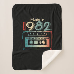 Couverture Sherpa 40 Cadeaux Anniversaires Année Vieux Fait en 1982 