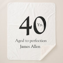 40 years aged to perfection birthday name simple