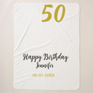 Couverture Sherpa 50e anniversaire ajouter nom date année noire modè