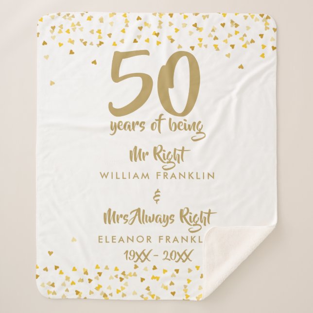 Couverture Sherpa 50e anniversaire de mariage de M. et Mme Right Fun (Devant)
