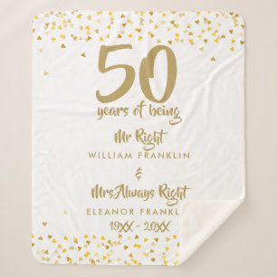 Couverture Sherpa 50e anniversaire d'Mariage d'or M. Mme Right Fun