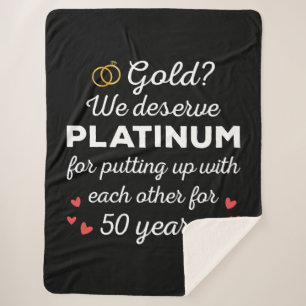 Couverture Sherpa 50ème anniversaire de Mariage I - Gold Funny Coupl