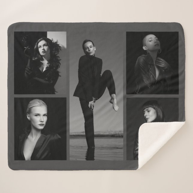 Couverture Sherpa 5 Collage photo modifiable (Devant (Horizontal))