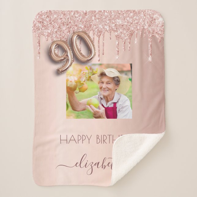 Couverture Sherpa 90e anniversaire rose rose rose rose rose rose par (Devant)