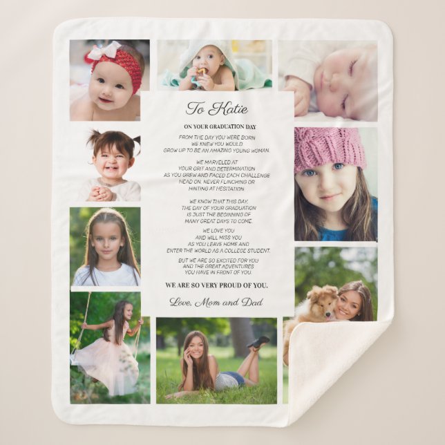 Couverture Sherpa À la fille Graduation Jour 9 Photo (Devant)