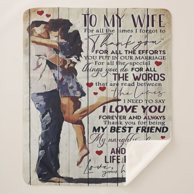 Couverture Sherpa À ma femme présente | Citations d'amour présentes  (Devant)