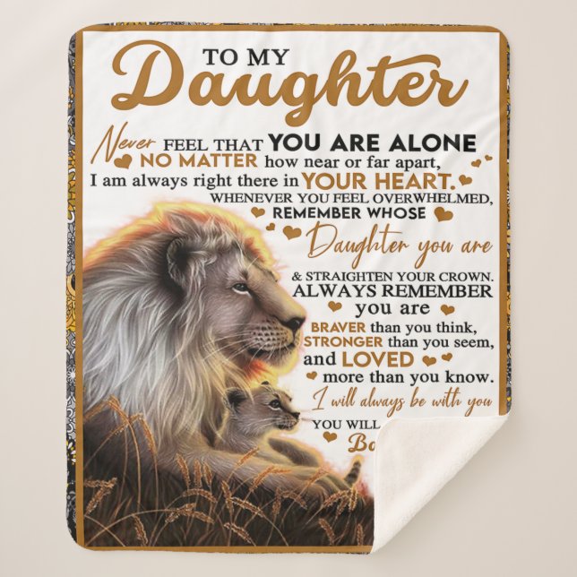 Couverture Sherpa À Ma Fille, Don D'Anniversaire Fille Fille Fille F (Devant)