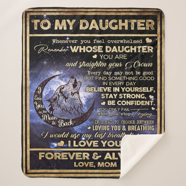 Couverture Sherpa À Ma Fille Papillons Cadeau, Fille Anniversaire (Devant)