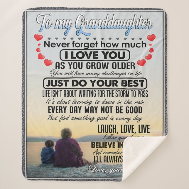 Couverture Sherpa À Ma Petite-Fille, Petite Fille Idée Cadeau Annive (Devant)