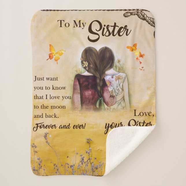 Couverture Sherpa À Mon Cadeau Soeur, Amateurs De Papillons, Frères  (Devant)