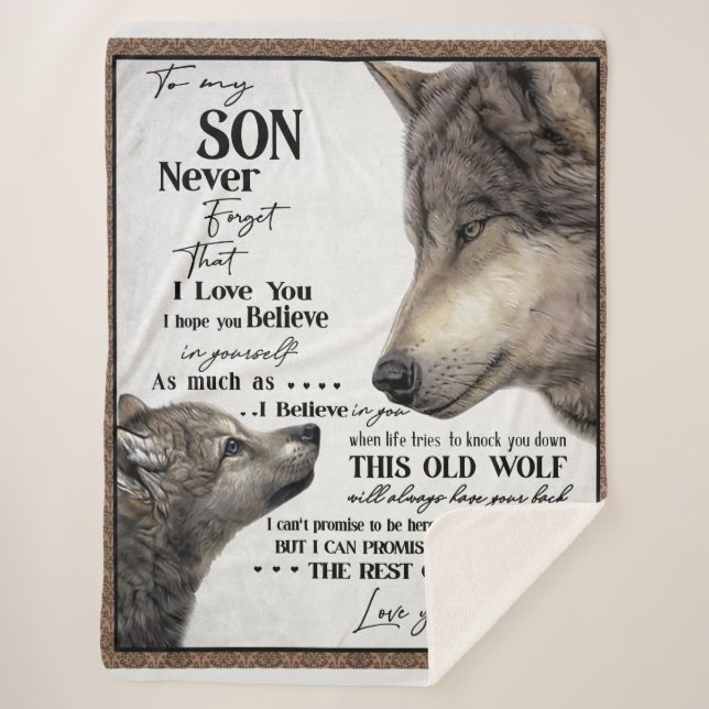 Couverture Sherpa À Mon Fils Cadeau, Maman Et Fils, Lettre D'Amour À (Devant)