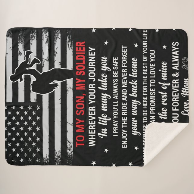 Couverture Sherpa À mon fils Sherpa Blanket (Devant (Horizontal))