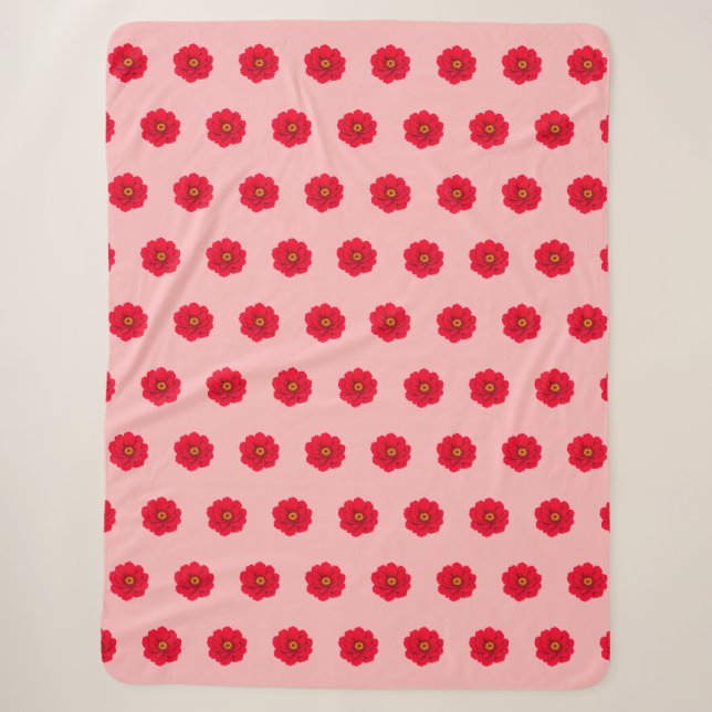 Couverture Sherpa à motif sans couture de fleur ro (Devant)