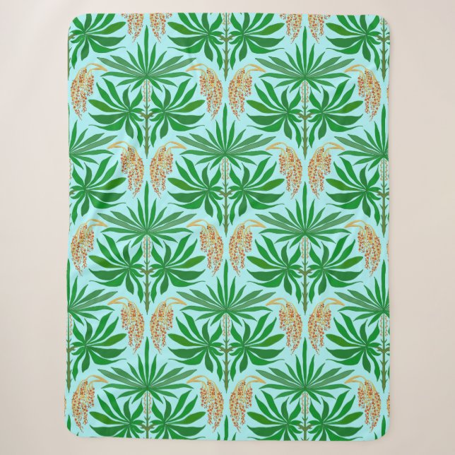 Couverture Sherpa à motif tropical de fleurs de pa (Devant)