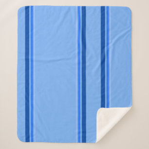 Couverture Sherpa à rayures bleues
