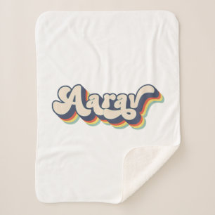 Couverture Sherpa Aarav Nom de famille personnalisé prénom Aarav P