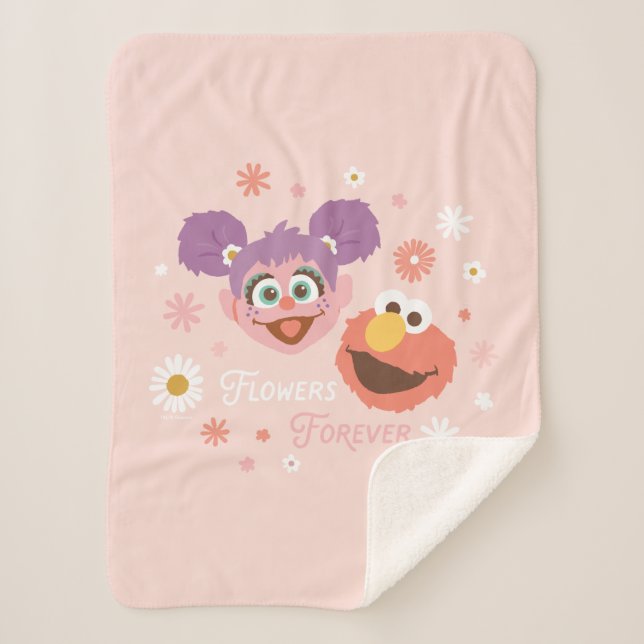 Couverture Sherpa Abby Cadabby & Elmo | Fleurs pour toujours (Devant)