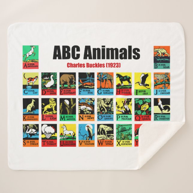 Couverture Sherpa ABC Animals, Charles Buckles (1923) (Devant (Horizontal))