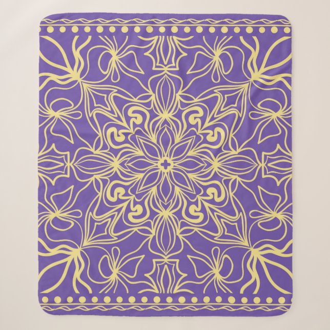 Couverture Sherpa Abstract floral pattern. geometry, mandala design  (Devant)