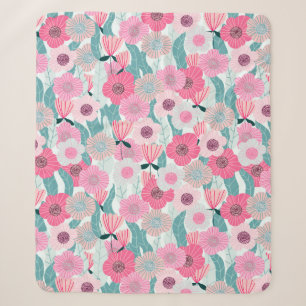 Couverture Sherpa Abstract pastel floral pattern. Beautiful pink flo