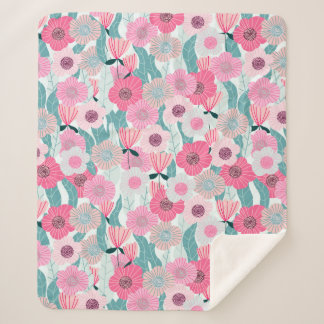 Couverture Sherpa Abstract pastel floral pattern. Beautiful pink flo