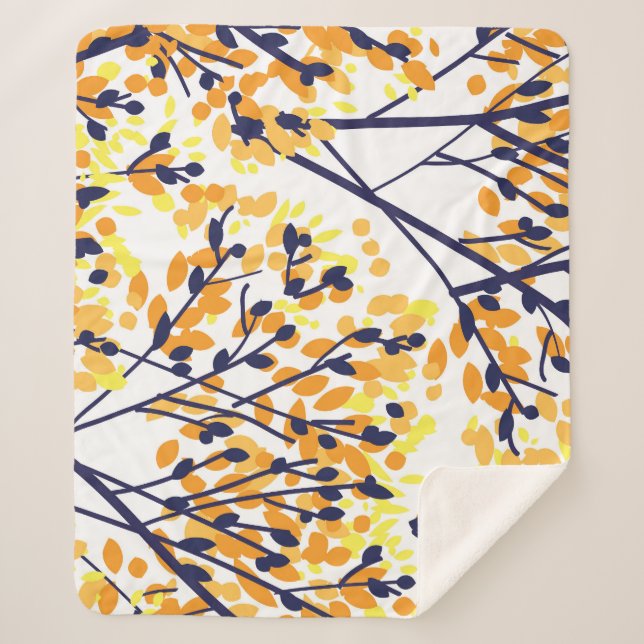 Couverture Sherpa Abstrait arbre d'automne Motif moderne (Devant)