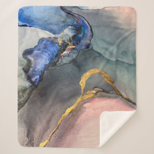 Couverture Sherpa Abstrait arrière - plan rose-bleu avec belle trace