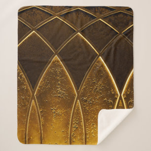 Couverture Sherpa Abstrait art déco géométrique ornementé gol
