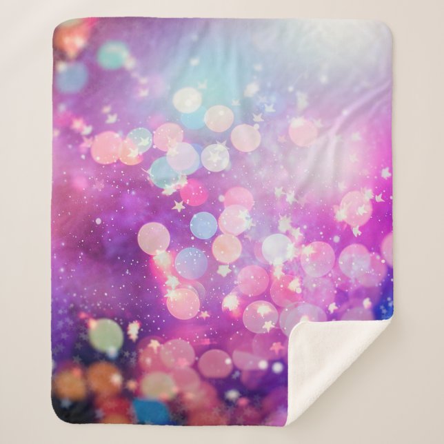 Couverture Sherpa Abstrait flou de shi brillant bleu et argent (Devant)