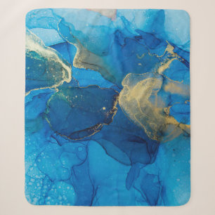 Couverture Sherpa Abstrait fragment bleu et or du backgr coloré
