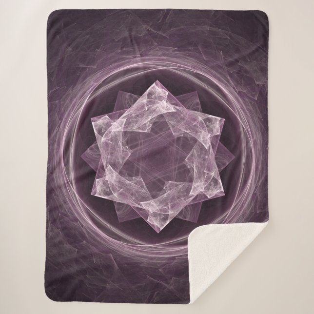 Couverture Sherpa Abstrait gris foncé violet fractal (Devant)