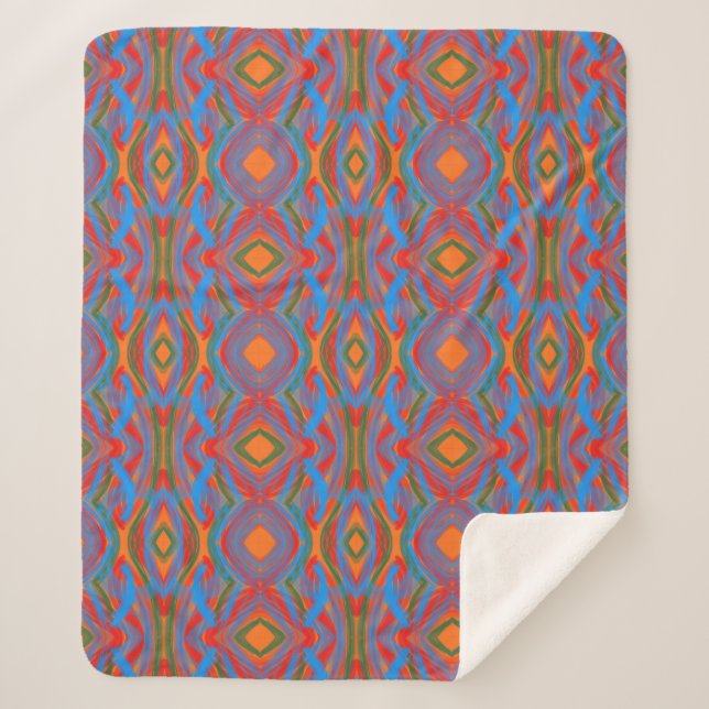 Couverture Sherpa Abstrait Orange (Devant)