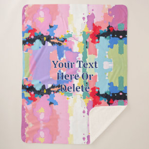 Couverture Sherpa Abstrait Peinture Spatters/Drips, Votre message