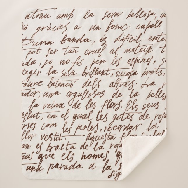 Couverture Sherpa Abstrait texte manuscrit noir rétro illisible.  (Devant)