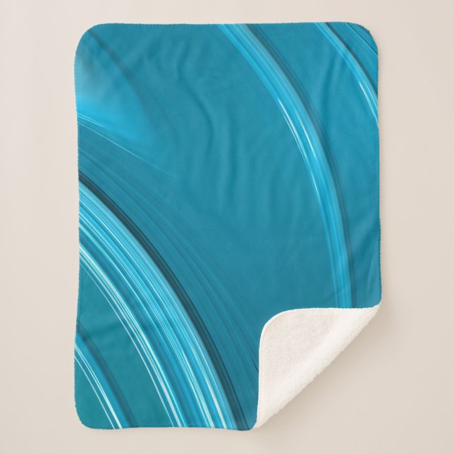 Couverture Sherpa Abstrait Turquoise Blue Swirl Petit (Devant)
