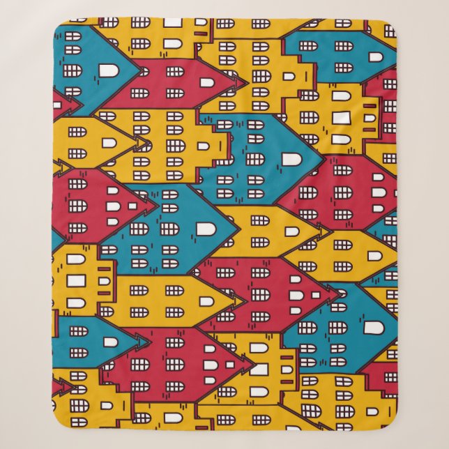 Couverture Sherpa Abstrait urbain : motif urbain vintage (Devant)