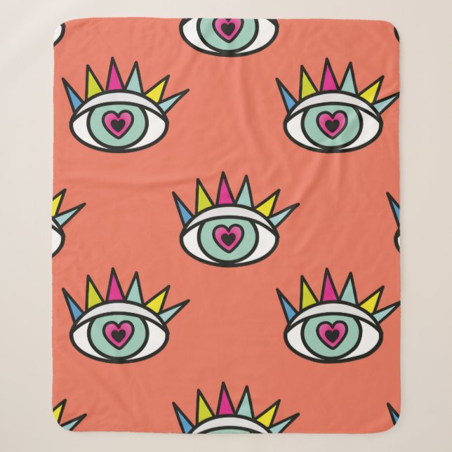 Couverture Sherpa Abstrait yeux sport sans couture motif Creative Sp (Devant)