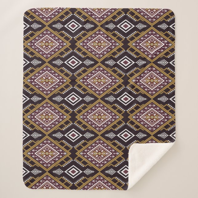 Couverture Sherpa Abstraite géométrique ethnique, design de papier p (Devant)