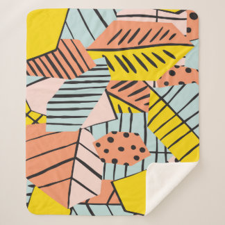 Couverture Sherpa Abstraits feuilles colorés, motif de la nature.