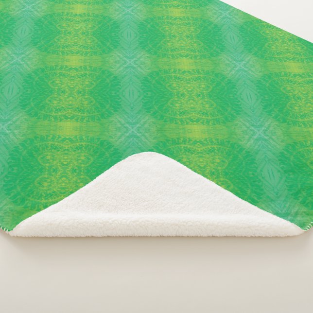 Couverture Sherpa Acceptation | Médaillons de saumons jaunes bleus (3/4)