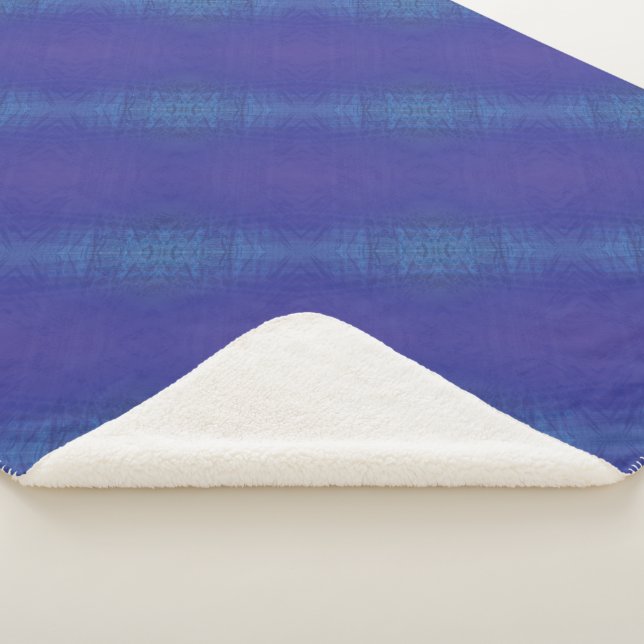 Couverture Sherpa Acceptation | Motif de Blue Indigo Violet Shibori (3/4)