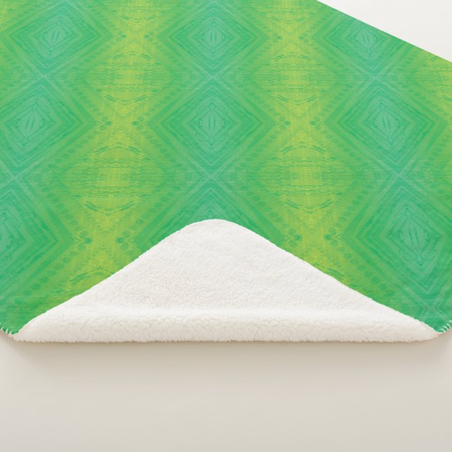 Couverture Sherpa Acceptation | Motif de Shibori jaune bleu (3/4)