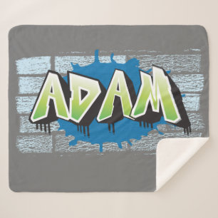 Couverture Sherpa Adam Votre Nom Graffiti Brick Wall Stylisé
