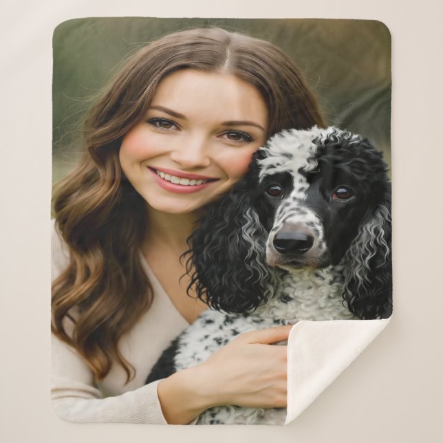 Couverture Sherpa Add Poddle Photo Personalize Customize (Devant)