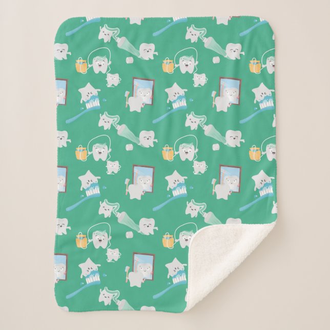 Couverture Sherpa Adorable Bébé Dents Bureau dentaire Dentiste (Devant)