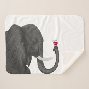 Couverture Sherpa Adorable éléphant et mignonne coccinelle