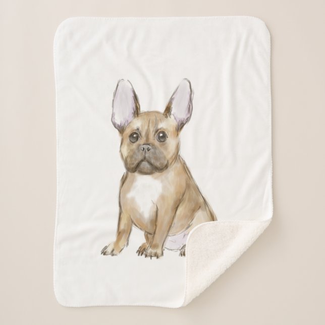 Couverture Sherpa Adorable french bulldog puppy (Devant)